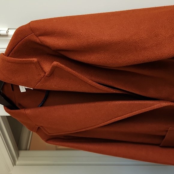 Topshop Carly Rust Orange brown coat petite 2 - Picture 5 of 10